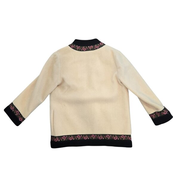 Vintage Firda Norwegian Wool jacket With Floral Trim & Silver Clasps, Size 46 - Picture 2 of 7